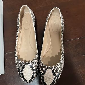 Chloe ballerina flat snake skin